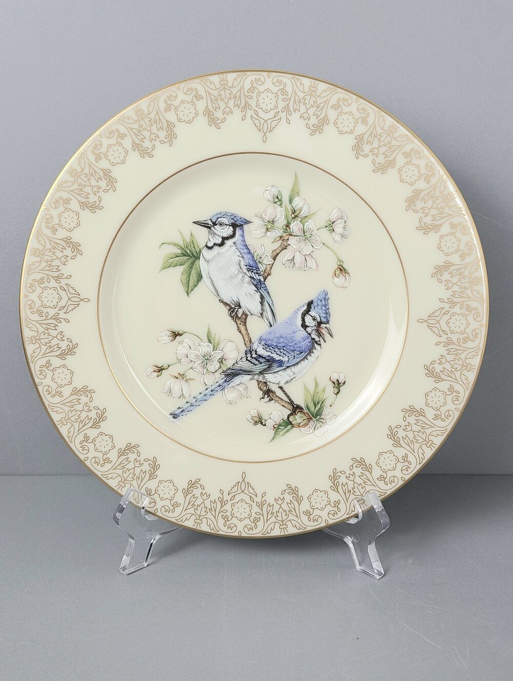 Lenox Garden Bird Blue Jay Fine Ivory China 1988 Vintage Collection Plate
